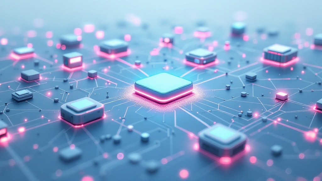 futuristic network of tiny interconnected smart devices futuristic network of tiny interconnected smart devices