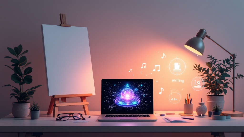 simple creative studio scene with a blank canvas simple creative studio scene with a blank canvas