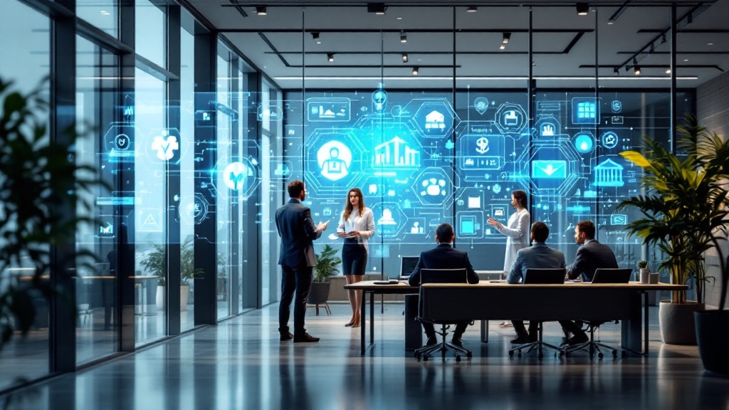 futuristic business office futuristic business office