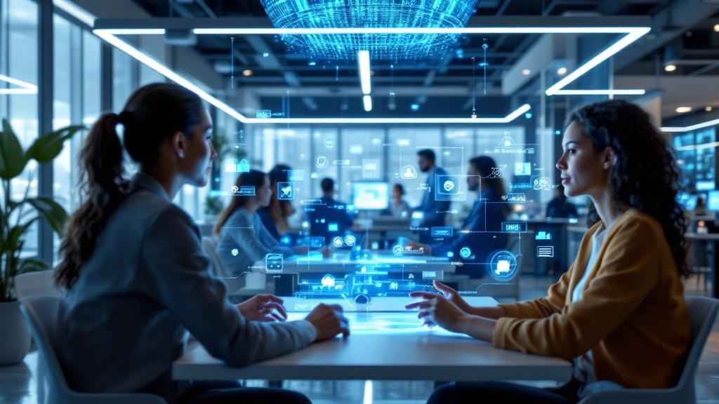 new employees guided by virtual ai assistants through digital orientation interfaces