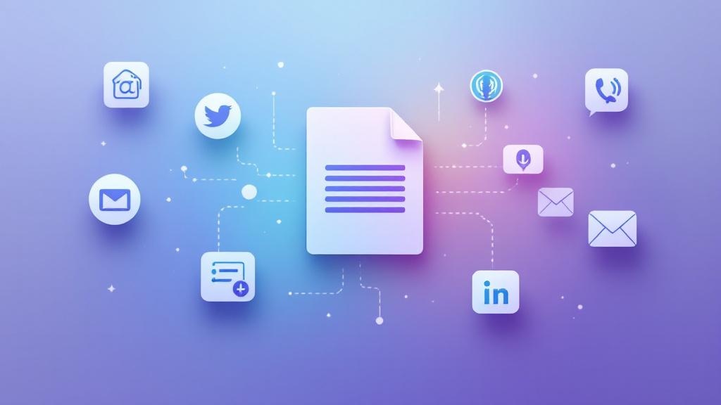 one digital file splitting into different content formats across various screens