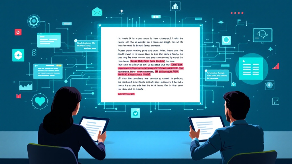 a digital contract being edited in real-time by an ai assistant
