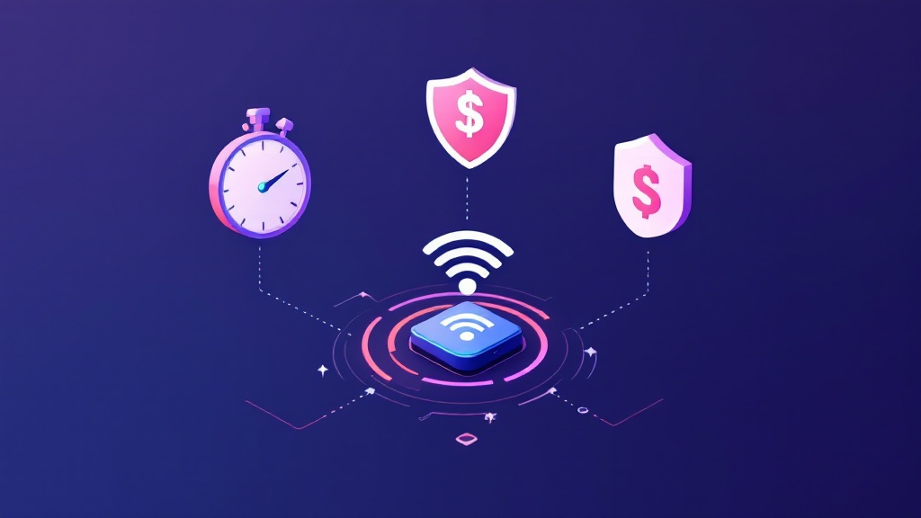 stopwatch, shield, dollar sign, and wi-fi icon neatly arranged stopwatch, shield, dollar sign, and wi-fi icon neatly arranged