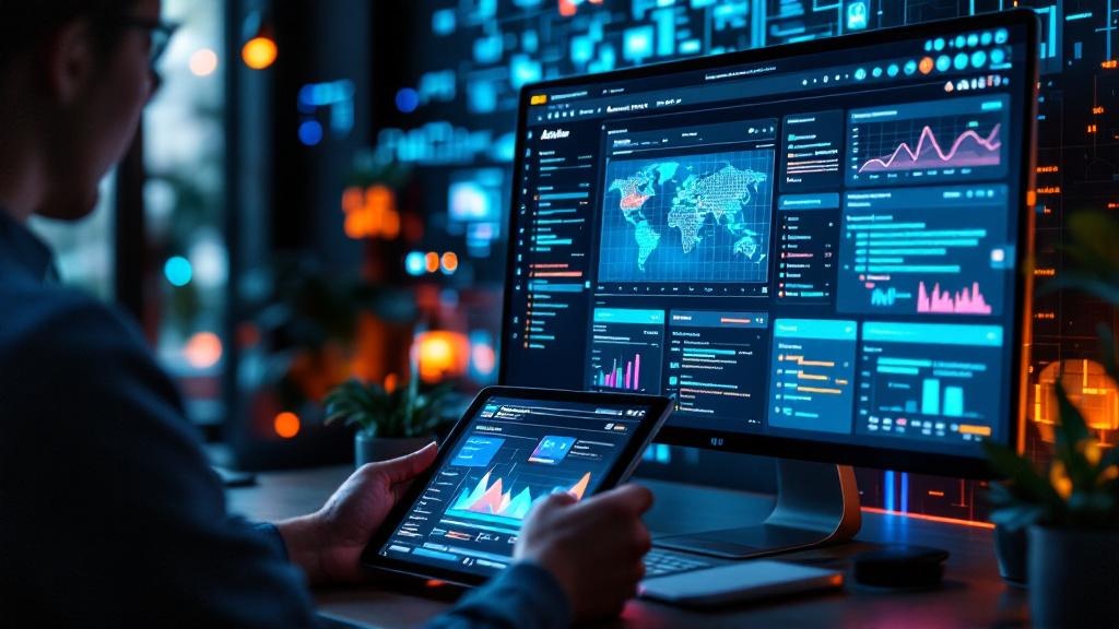a real-world analytics dashboard with brand monitoring tools open
