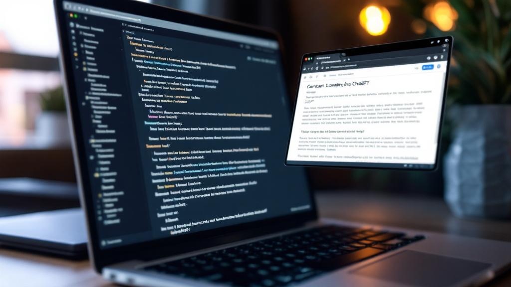 a close-up of a laptop screen displaying a content management system