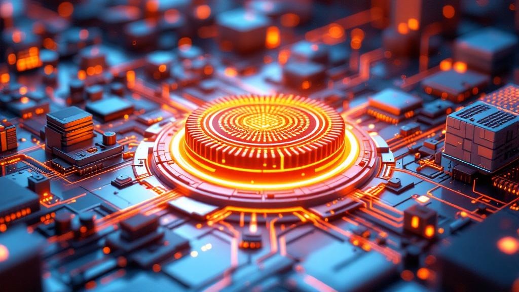 a glowing mlops engine core surrounded by automated ci/cd pipelines