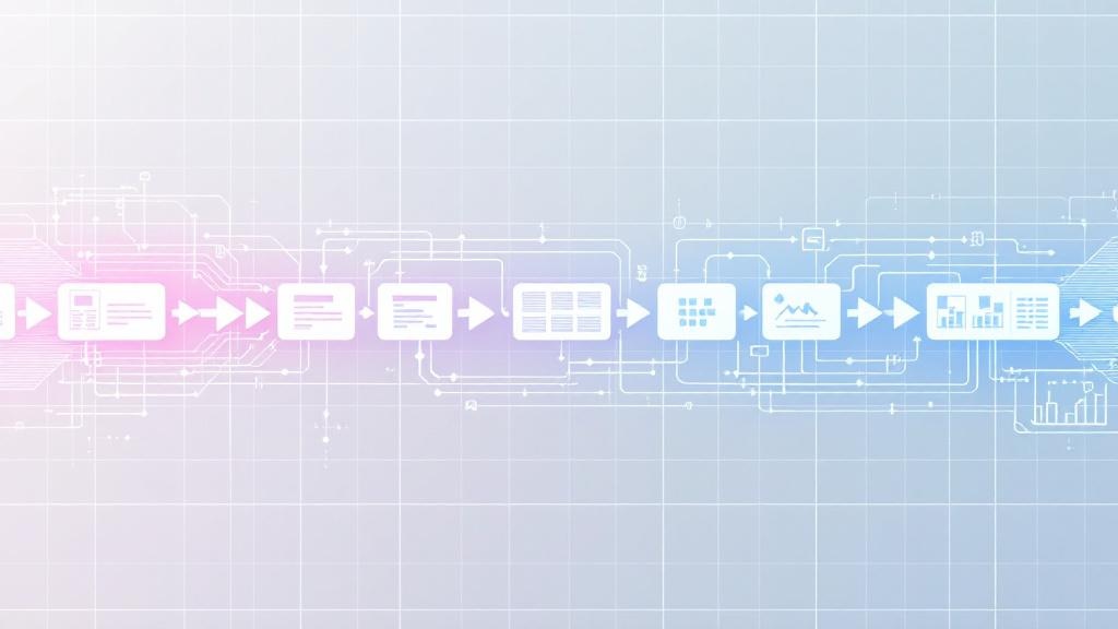 abstract of a flowing data pipeline connecting structured and unstructured data blocks