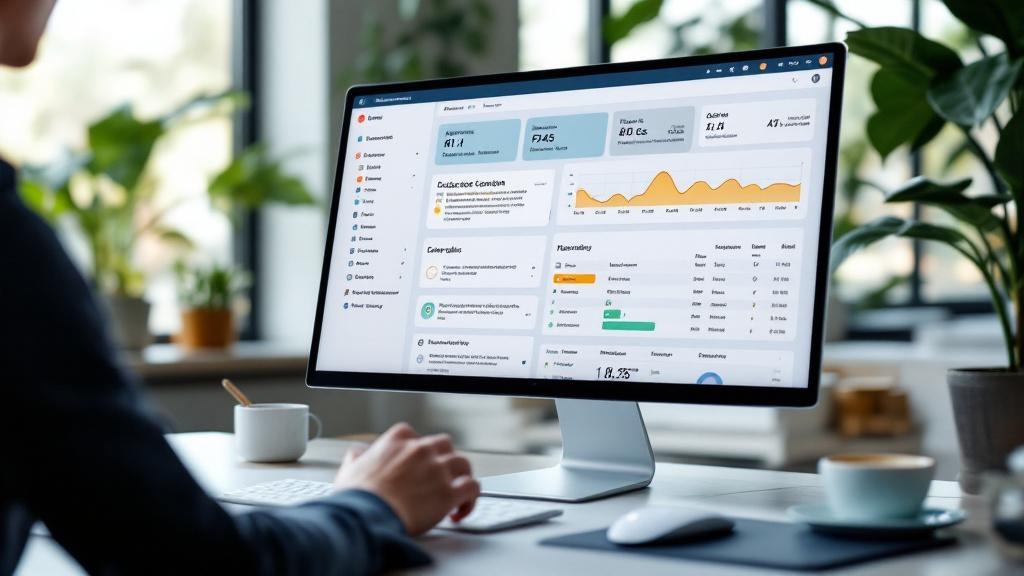 a modern ui screen viewed from over-the-shoulder, showing structured content