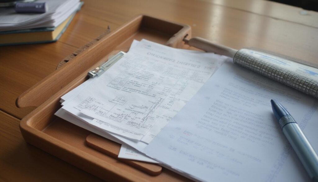 A toolkit with specialized documents neatly arranged for different tasks 