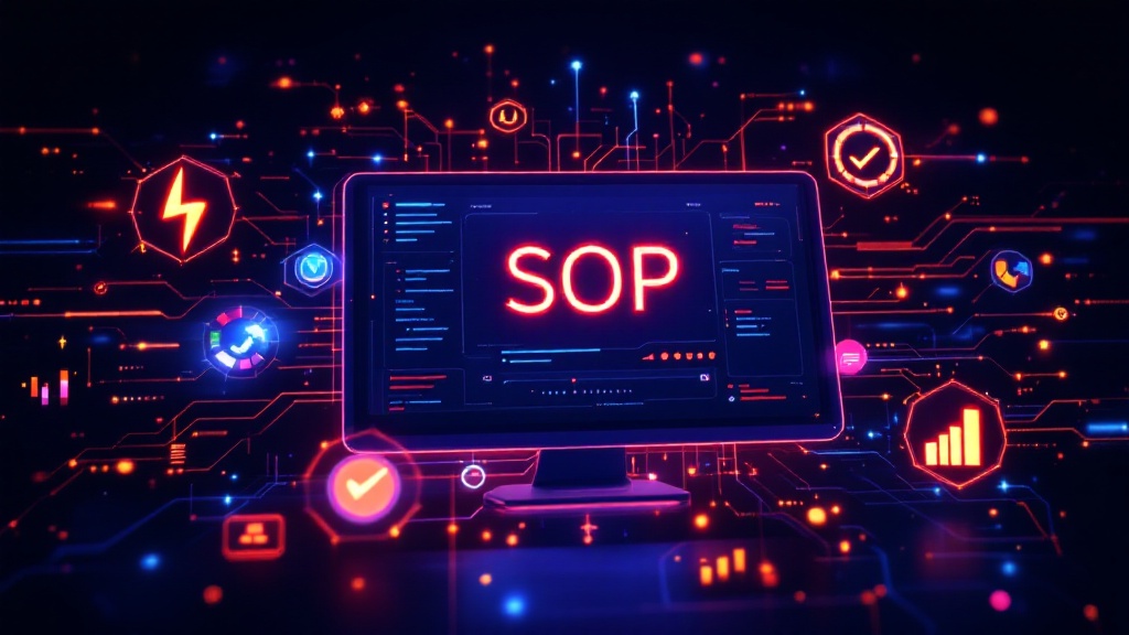 glowing SOP on a digital screen