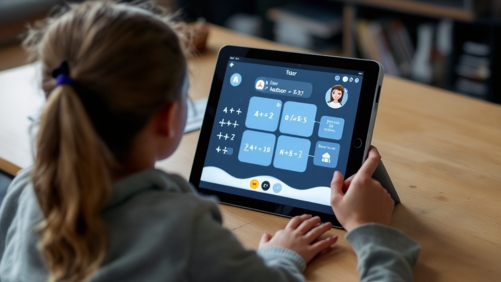 a kid using AI as online tutor