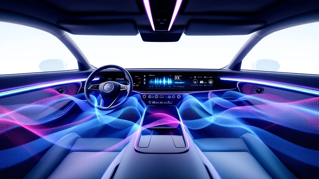 sleek modern car with high end audio