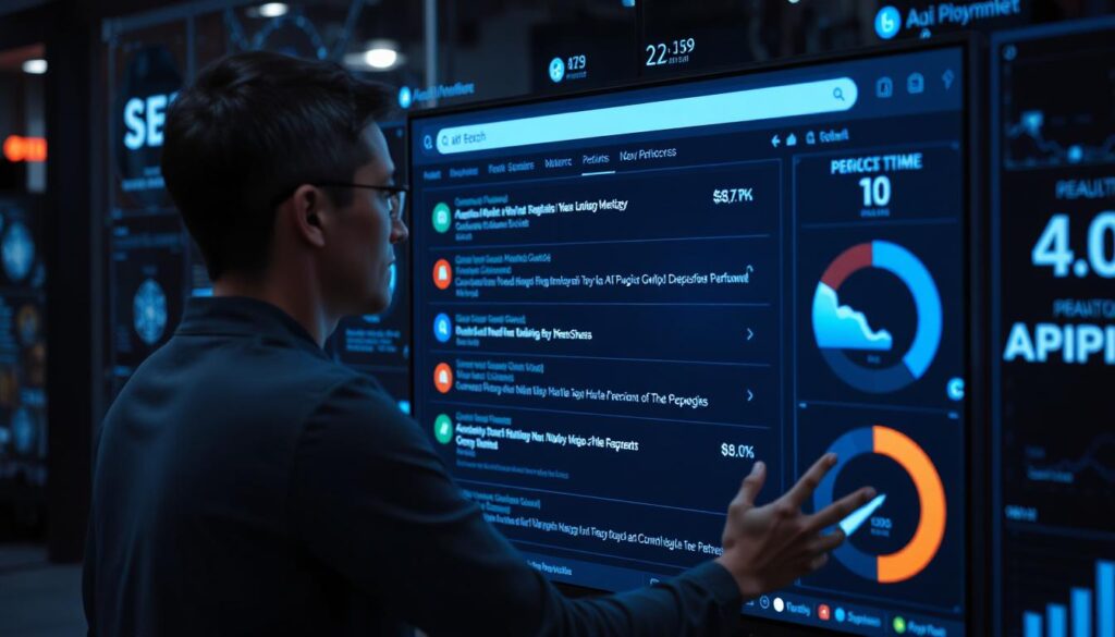 a professional using AI driven dashboard