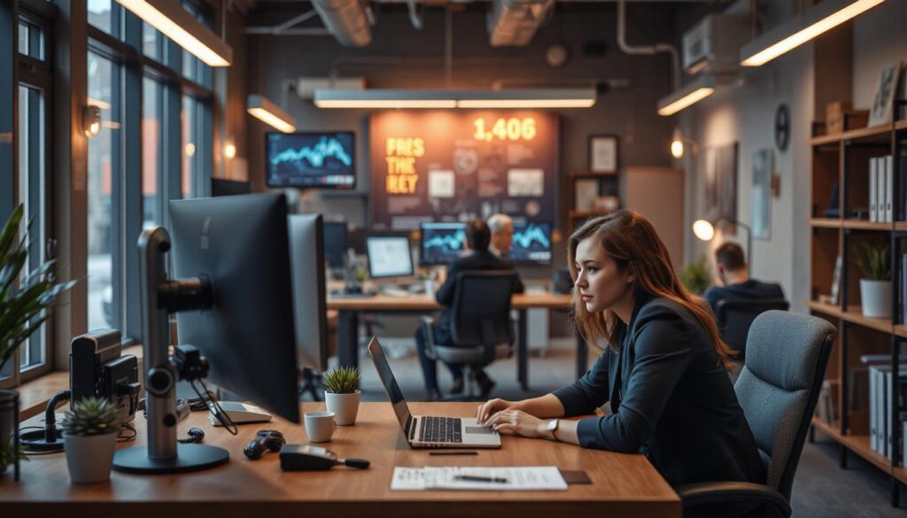 professional using AI powered tool for business