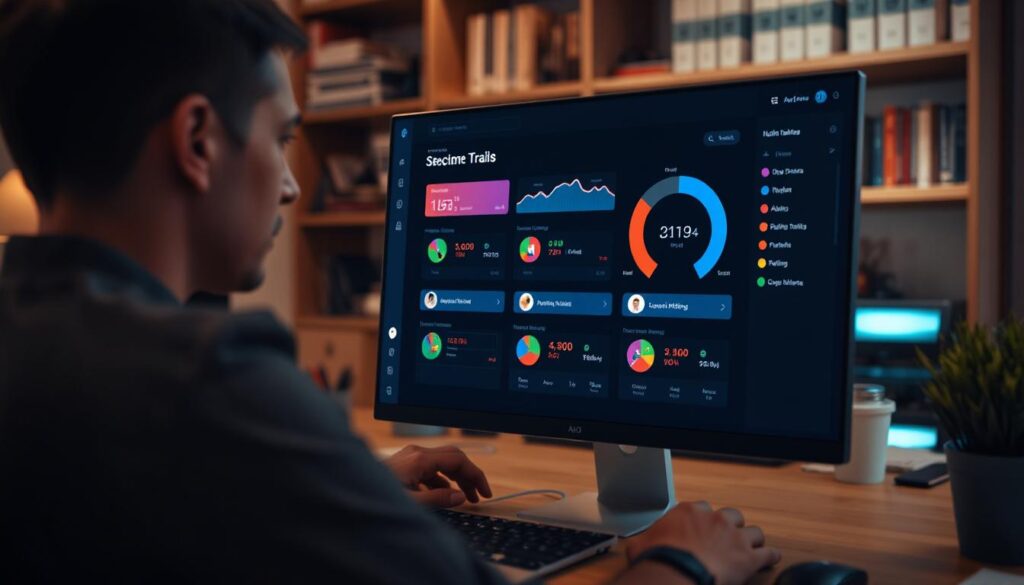 a professional using AI powered business dashboard